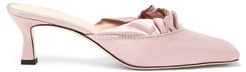 Isa Crystal-trimmed Satin Mules - Womens - Light Pink