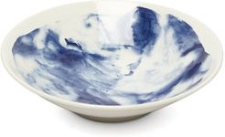 Indigo Storm Medium Earthenware Serving Bowl - Blue White