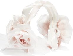 #444 True Love Satin-flower Grosgrain Headband - Womens - White Multi