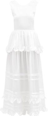 Echo Tiered Silk-charmeuse Gown - Womens - White