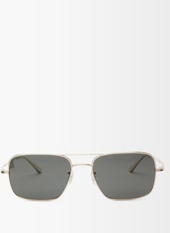 X Oliver Peoples Victory L.a. Titanium Sunglasses - Womens - Dark Blue