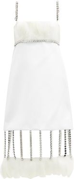 Cupchain-strap Removable-hem Duchess-satin Dress - Womens - White