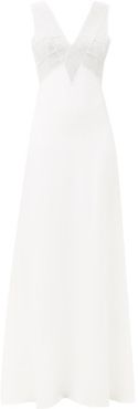 Crystal-embellished Crepe Gown - Womens - White