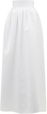 Puffed Satin Maxi Skirt - Womens - Ivory