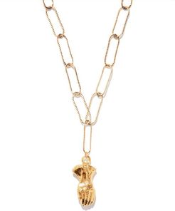 Hand Of Protection Charm Gold-plated Necklace - Womens - Gold