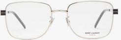 Square Metal Glasses - Mens - Silver