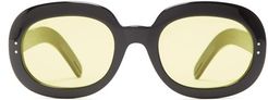 Oval Acetate Sunglasses - Mens - Black