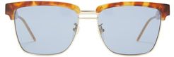 D-frame Acetate And Metal Sunglasses - Mens - Tortoiseshell