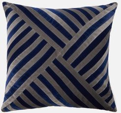 Lily Striped Cotton-velvet Cushion - Grey Multi