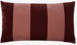 Striped Cotton-velvet Cushion - Purple Multi