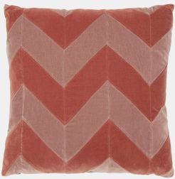 Zigzag Cotton-velvet Cushion - Multi