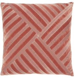 Lily Striped Cotton-velvet Cushion - Red Multi