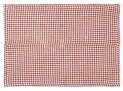 Set Of Two Houndstooth Linen Placemats - Red Multi