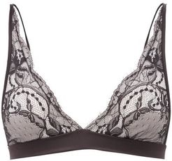 Signature Boudoir Lace Triangle Bra - Womens - Black