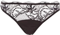 Signature Cut-out Lace Briefs - Womens - Black