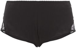 Signature Lace-panel Silk-blend French Briefs - Womens - Black