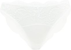 Signature Boudoir Lace-trimmed Satin Briefs - Womens - White