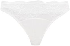 Signature Lace-trimmed Satin Briefs - Womens - White