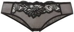Beaty Street Lace And Mesh Briefs - Womens - Black
