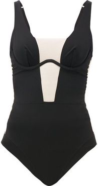 Wells Street Mesh-insert Seamless Bodysuit - Womens - Black