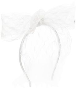 Akiko Lace Bow Headband - Womens - White