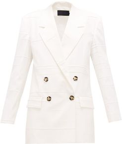 Double-breasted Crinkled-crepe Jacket - Womens - Ivory
