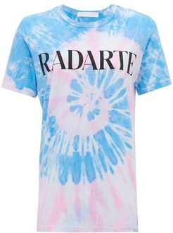 Radarte-print Tie-dye Jersey T-shirt - Womens - Blue Multi