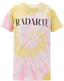 Radarte-print Tie-dye Jersey T-shirt - Womens - Orange Multi