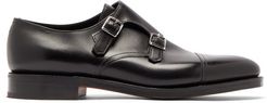 William Monk Strap Leather Shoes - Mens - Black