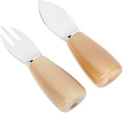 Horn And Stainless-steel Cheese Cutlery Set - Grey