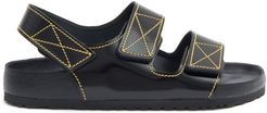 X Proenza Schouler Milano Leather Sandals - Mens - Black