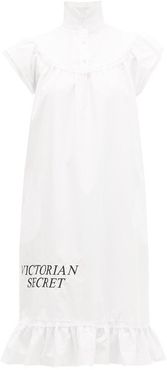 Victorian Secret Cotton-poplin Midi Dress - Womens - White