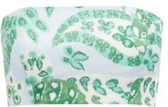 Alessi Butterfly Paisley-print Crop Top - Womens - Green Multi