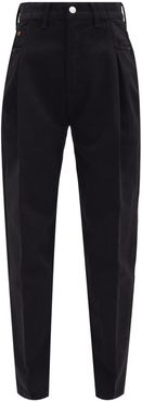 Zoot Inverted-pleat Tapered Jeans - Womens - Black