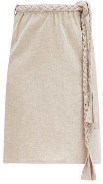 Phoebe Cotton-blend Midi Skirt - Womens - Beige