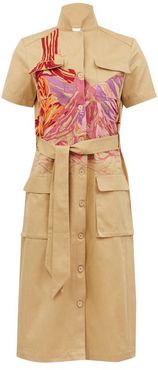 Bardenas Reales Cotton Shirt Dress - Womens - Light Brown