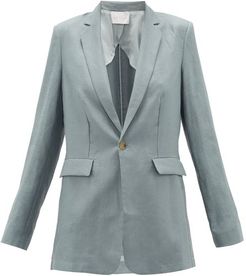 Azores Single-breasted Organic-linen Blazer - Womens - Grey