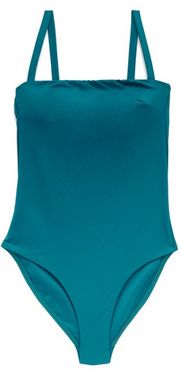 Palma Square-neck Swimsuit - Womens - Blue
