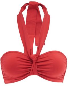 Veronica Gathered Bandeau Bikini Top - Womens - Red