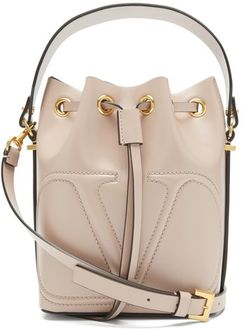 V-logo Walk Leather Bucket Bag - Womens - Light Purple