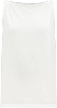 Mora Boat-neck Cotton-jersey Vest - Womens - White