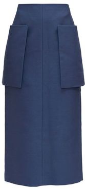 Jenna Front-pocket Technical Midi Skirt - Womens - Mid Blue