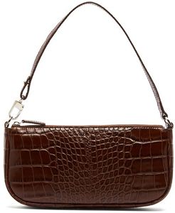 Rachel Crocodile-effect Leather Shoulder Bag - Womens - Brown