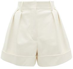 High-rise Leather Shorts - Womens - Ivory