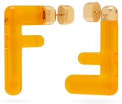 Ff Acetate Earrings - Womens - Yellow