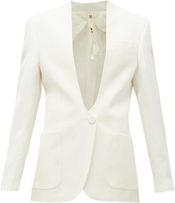 Jaclyn Single-breasted Canvas Jacket - Womens - Ivory
