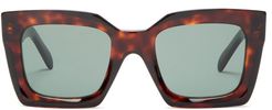 Square Tortoiseshell-acetate Sunglasses - Womens - Tortoiseshell