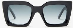 Oversized Square Acetate Sunglasses - Womens - Black