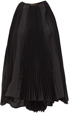 Pleated Silk-georgette Trapeze Blouse - Womens - Black