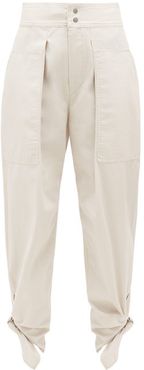 Gaviao Tie-cuff Cotton Trousers - Womens - Ivory